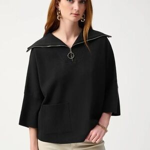 Joseph Ribkoff Jacquard Zipped Collar Sweater Style